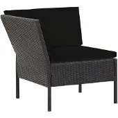 vidaXL 6-delige loungeset voor de tuin met kussens, van zwart polyrotan