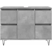 vidaXL Badkamerkast 80x33x60 cm bewerkt hout betongrijs