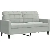 Super Merchant Tweezitsbank 140 cm fluweel lichtgrijs