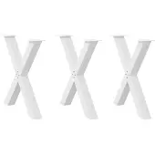 vidaXL Eettafelpoten 3 st X-vormig 80x(72-73) cm staal wit