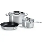 Le Creuset 3-ply Stainless Steel 53810000010001 roestvaststaal, 3-delige pannenset