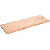 vidaXL Wandschap 140x50x(2-4)cm behandeld massief eikenhout lichtbruin