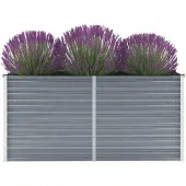 vidaXL Plantenbak verhoogd 160x40x77 cm gegalvaniseerd staal grijs