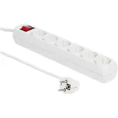 Microconnect GRU0063W, 3 meter, voor binnen gebruik, Type F, Type F, wit, 6 stopcontacten