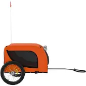 vidaXL Hondenfietstrailer oxford stof en ijzer oranje en zwart