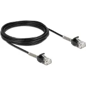 DeLOCK Cable RJ45 plug to RJ45 plug with bend protection Cat.6A 5 m black