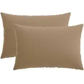 vidaXL Kussensloop 2 st HEERLEN Taupe 50 x 75 cm Polyester