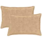 vidaXL Kussensloop 2 st HOUTEN Crèmekleurig 50 x 70 cm