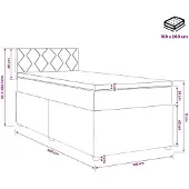 vidaXL Boxspringbed met matras, lichtgrijs, 100 x 200 cm, gestoffeerd