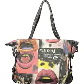 Desigual Shopper navy / geel / oudroze / zwart