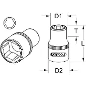Ks Tools 9114112 911.4112 Dop (zeskant) Verwisselbare kop 43.0 mm 3/4 43 mm 3/4