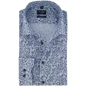 Olymp overhemd blauw modern fit geprint katoen