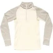 Devold of Norway - Dames thermokleding - Duo Active Merino 205 Z.Neck Raw W White voor Dames van Wol - Maat S - Beige