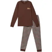 Woody Pyjamas heren stretch bever