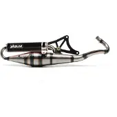Yasuni Uitlaatsysteem Scooter Z, goedgekeurd met TUB418, geschikt voor Piaggio Easy Moving, Derbi Bullet, Italjet Jet-Set, Gilera Typhoon-X, Storm, Torpedo, Atlantis LC. Kleur: zwart
