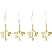 Cooee Design Cooee kersthanger messing 4-pack Mistletoe