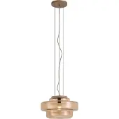 QAZQA Retro hanglamp donker brons met brons glas - Barb