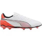 Puma Heren King Match Stevige Grond Voetbalschoenen (Wit, Rood)