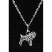 MOOYE ® - Collectie Zilveren Russian terrier zwart ketting hanger - klein
