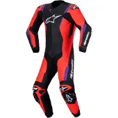 Alpinestars Missile v3, leren pak, 1 stuk. ,Zwart/Neon-Rood/Lila ,50