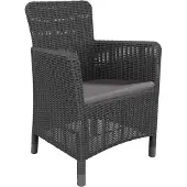 Viking Choice TRENTON - Tuinstoel - wicker - 85x60x63 cm - antraciet