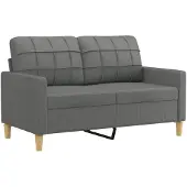 vidaXL 2-delige Loungeset met kussens stof donkergrijs