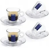 Lavazza Cappuccino Glazen Kopjes met Schotel 160ml - 3 stuks