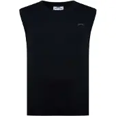 Slazenger Heren Logo Katoenen Vest Top (Zwart)