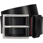 HUGO BOSS Heren Giaspo Leren Riem (Zwart)