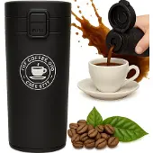 AFF Zwarte Thermos Beker 380ml - Ideaal voor Koffie & Thee