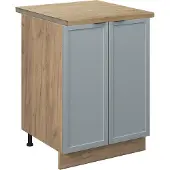Vicco Keukenonderkast Fame-Line Licht blauw-grijs 60 cm , WB Eik, Model 50754