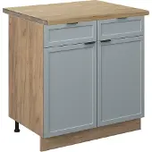 Vicco Keukenonderkast Fame-Line Licht blauw-grijs 80 cm , WB Eik, Model 50786
