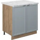 Vicco Wastafelkast Fame-Line Licht blauw-grijs 80 cm , WB Marmer, Model 50779