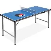 Relaxdays 10019102, Tafeltennistafel, geschikt voor scholen, speelkamers en recreatiecentra, vrijstaand, blauw, zilver, metaal
