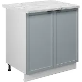 Vicco Keukenonderkast Fame-Line Licht blauw-grijs/Wit 80 cm marmer werkblad, Model 50739