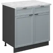 Vicco Keukenonderkast Fame-Line Licht blauw-grijs 80 cm , WB Marmer, Model 50669