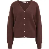 We fashion - Dames fijngebreid vest van wolmix - Regular fit - Donkerbruin - Maat: M