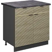 Vicco Keukenonderkast Fame-Line Eiken paneel 80 cm , WB Antraciet, Model 51313