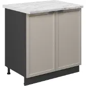 Vicco Keukenonderkast Fame-Line GrijsBeige/Antraciet 80 cm marmer werkblad, Model 50250