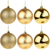 Martom Gouden Kerstballen Set 8cm - 6 Stuks Onbreekbaar