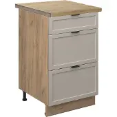 Vicco Keukenonderkast Fame-Line GrijsBeige 50 cm , WB Eik, Model 50333