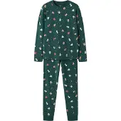 Name it KIDS pyjama met print - groen Jongens/Meisjes Stretchkatoen Ronde hals - maat 152
