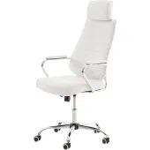 CLP bureaustoel Rako V2, bekleed met kunstleer, traploos verstelbaar met kantelmechanisme, kleur: wit