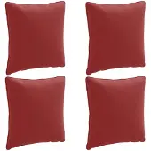 vidaXL Rugkussen PUTTEN 4 st 100% Polyester Wijnrood 40 x 40 x 15 cm