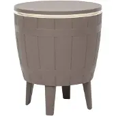 vidaXL 3-in-1 tafel met ingebouwde ijskast, lichtbruin, polypropyleen