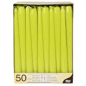Papstar leuchterkaars 22mm limonengroen 50 stuks pak