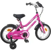 vidaXL Kinderfiets, 14 inch, geschikt voor kinderen van 3-5 jaar, roze en zwart