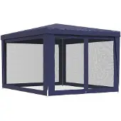 vidaXL Partytent met 4 gaaswanden, blauw, 3x4 meter, HDPE