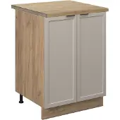 Vicco Keukenonderkast Fame-Line GrijsBeige 60 cm , WB Eik, Model 50305