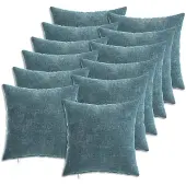 vidaXL Kussensloop 12 st HEERLEN Blauw 40 x 40 cm Chenille Stof